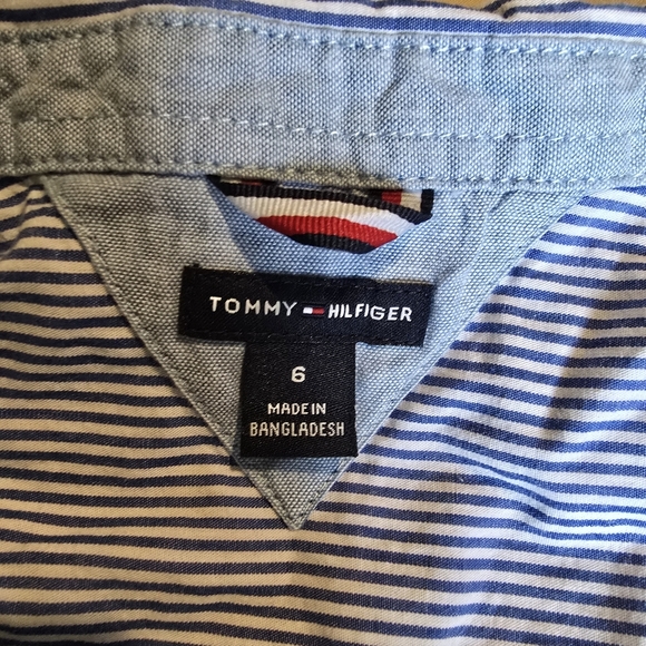 Tommy Hilfiger Blue Striped Kids Oxford Shirt - Picture 4 of 4